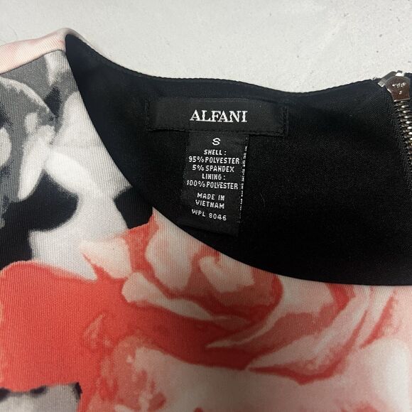 Alfani Floral Sleeveless Dress Women Size S Fit & Flare Peach Black Empire Waist - Picture 4 of 9